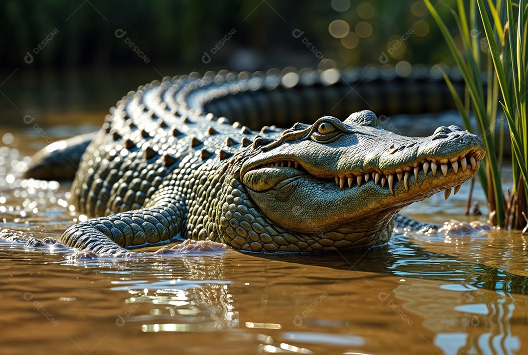 Crocodilo do nilo na água