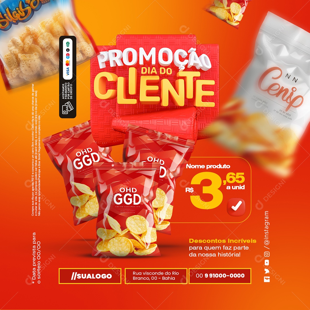 Promoção Dia do Cliente Supermercado Batata Social Media PSD Editável