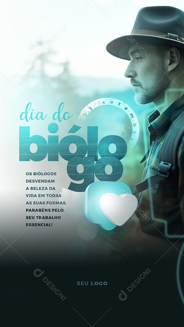 Story Dia Do Biólogo 03 de Setembro Social Media PSD Editável