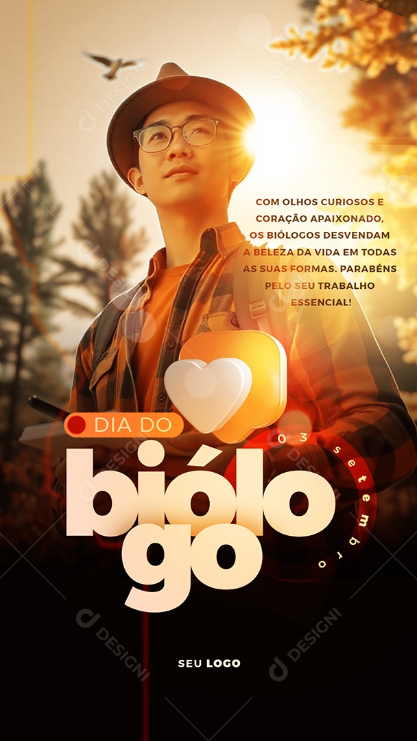 Story Dia Do Biólogo 03 de Setembro Social Media PSD Editável