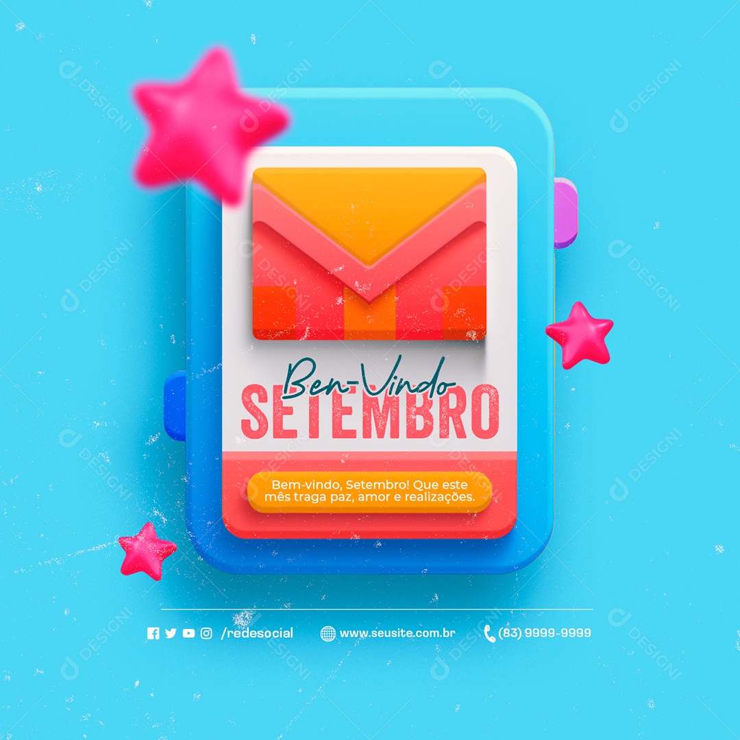 Bem Vindo Setembro Que Este Mês Traga Paz Social Media PSD Editável