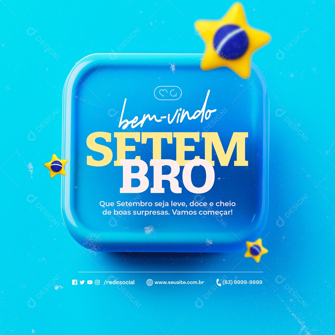 Bem-Vindo Setembro Seja Leve Social Media PSD Editável