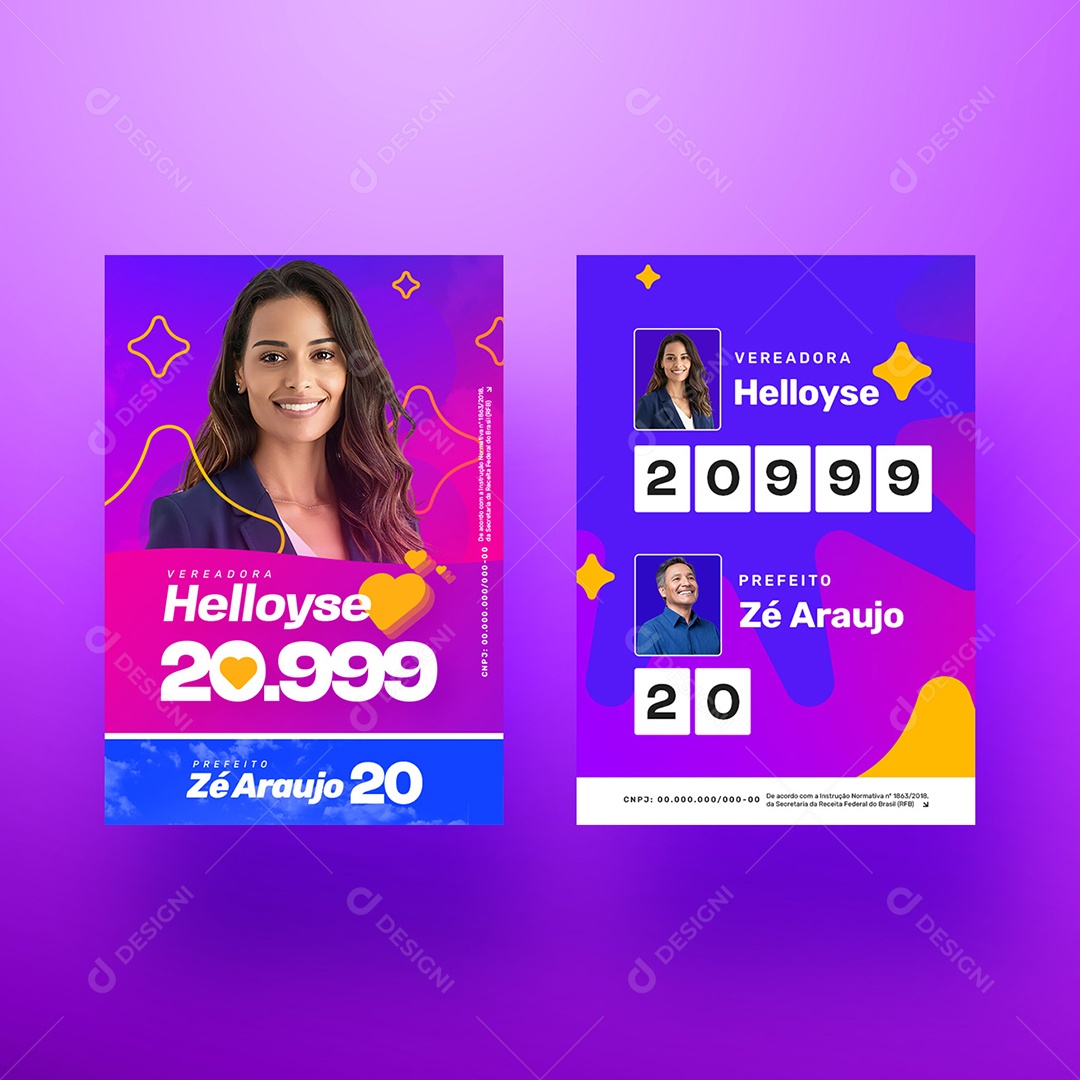 Santinho Política Vereadora Helloyse Social Media PSD Editável