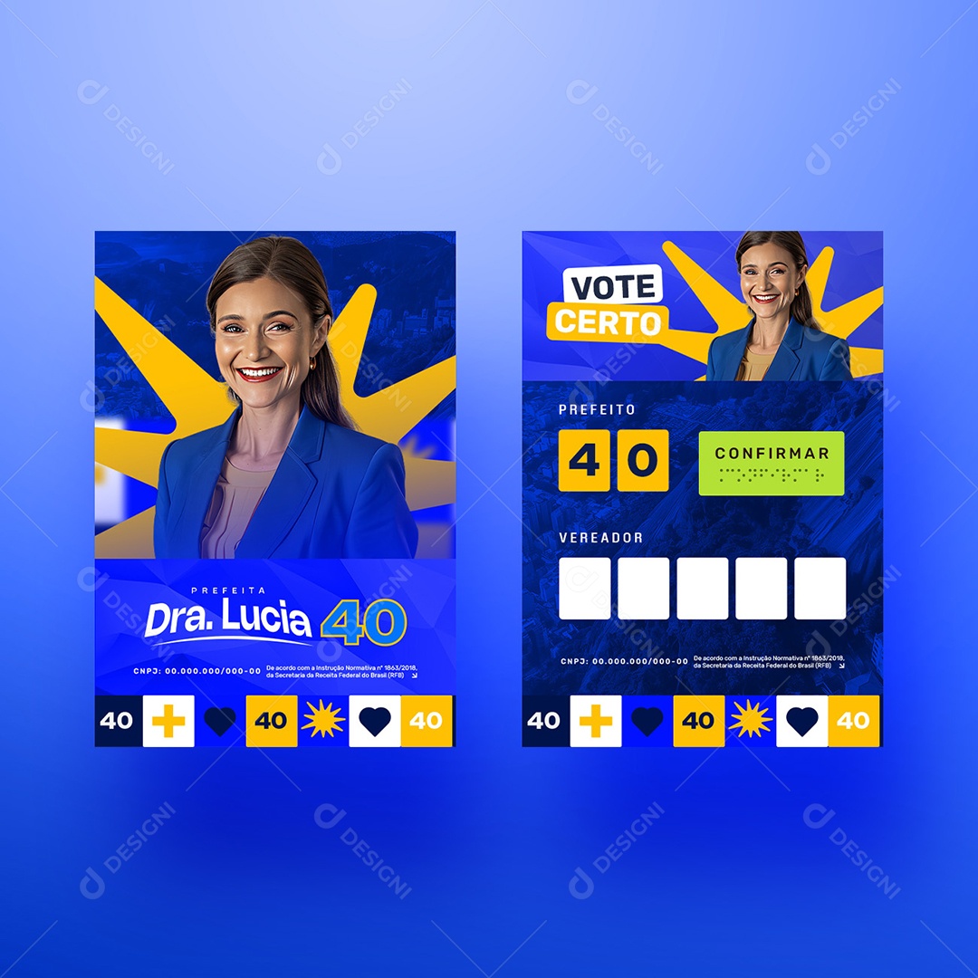 Santinho Política Prefeita Dra Lucia Social Media PSD Editável