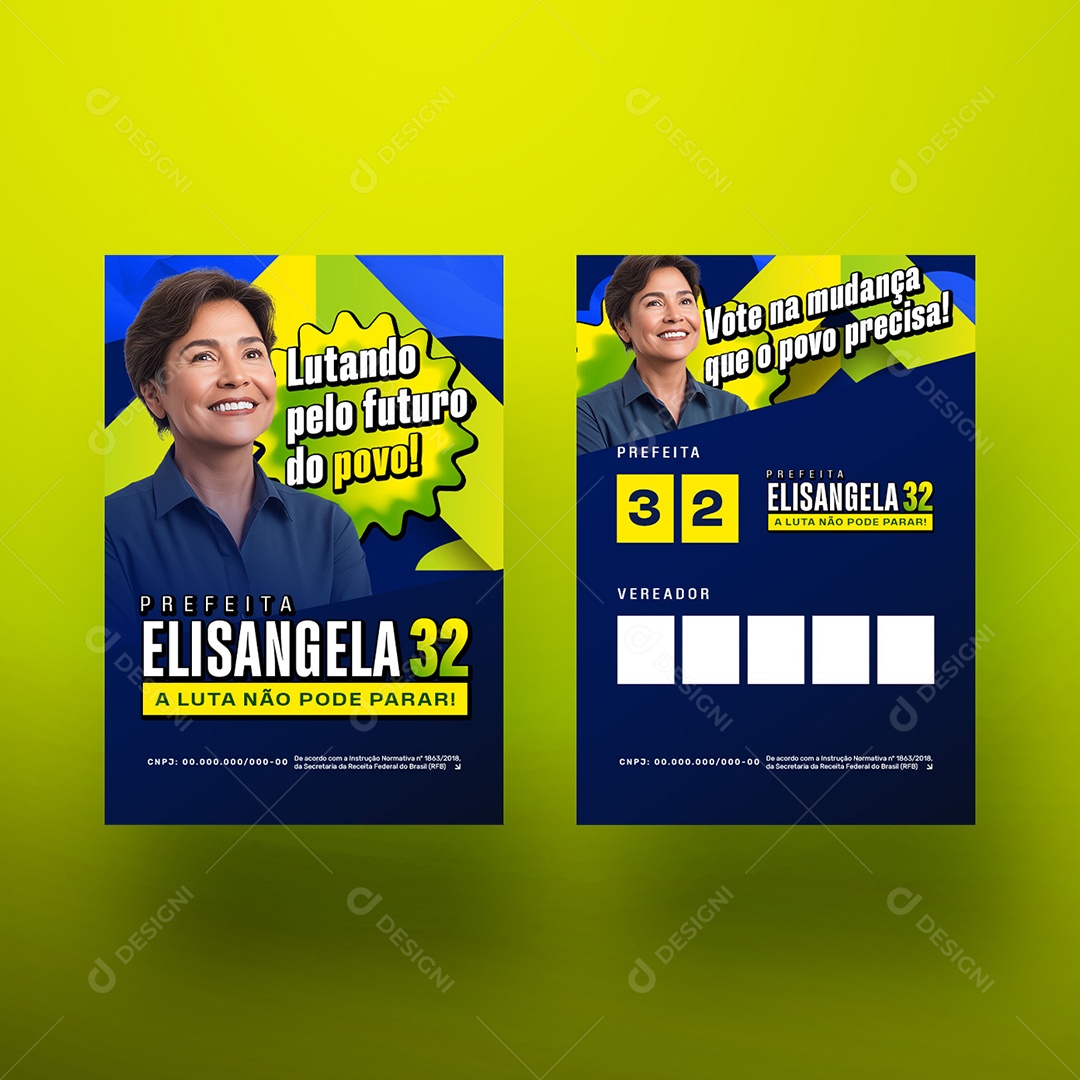 Santinho Política Prefeita Elisangela Social Media PSD Editável