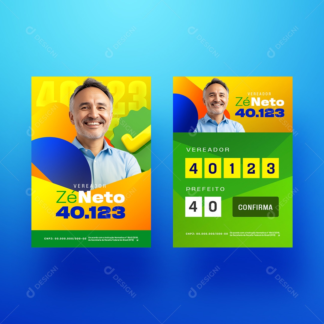 Santinho Política Vereador Zé Neto Social Media PSD Editável