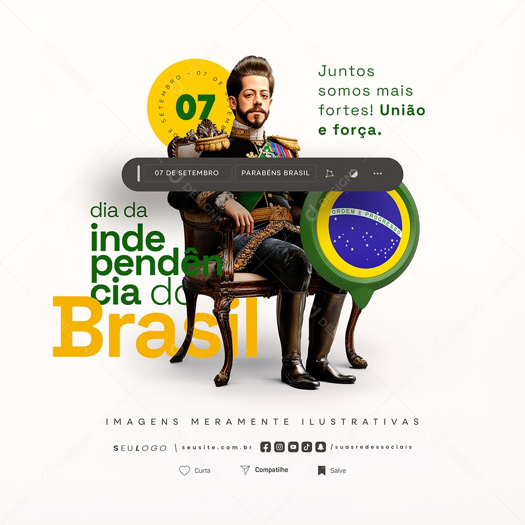 Dia da Independência do Brasil 07 de Setembro Social Media PSD Editável