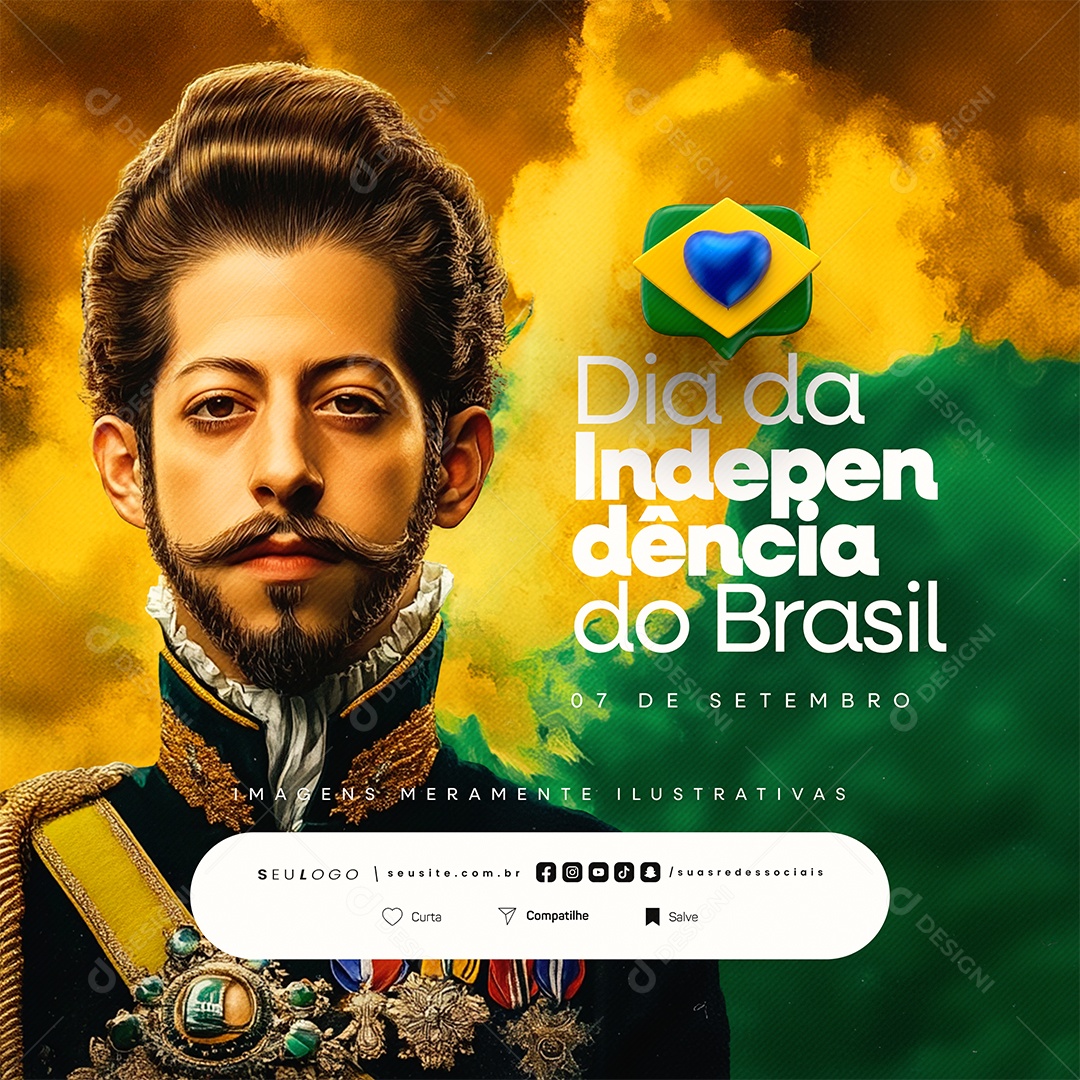 Dia da Independência do Brasil 07 de Setembro Social Media PSD Editável