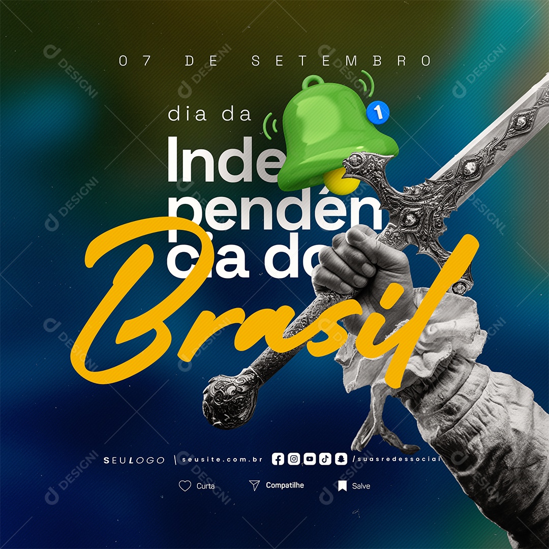 Dia da Independência do Brasil 07 de Setembro Social Media PSD Editável