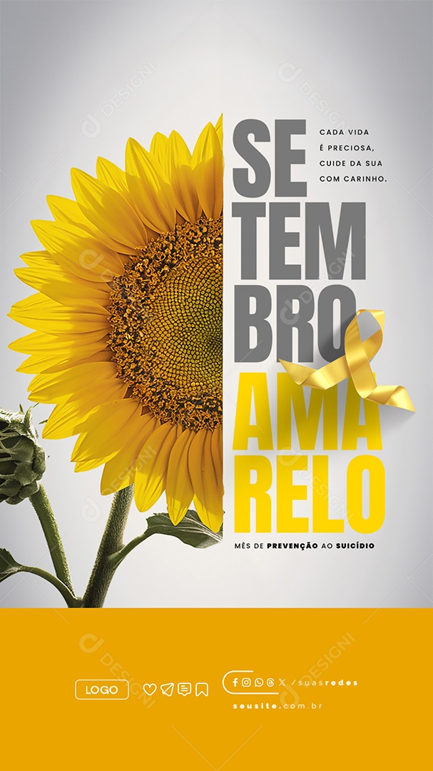Story Setembro Amarelo Cada Vida é Preciosa Social Media PSD Editável