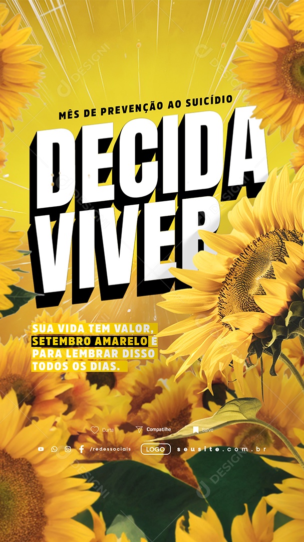 Story Social Media Setembro Amarelo Mês de Prevenção ao Suicídio PSD Editável