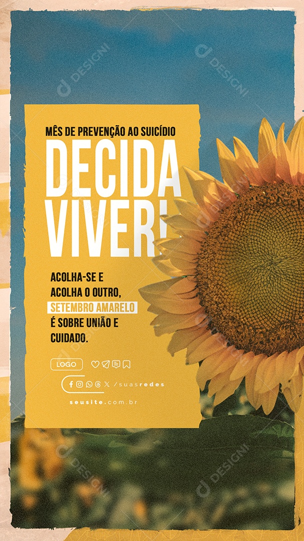 Story Setembro Amarelo Mês de Prevenção ao Suicídio Social Media PSD Editável