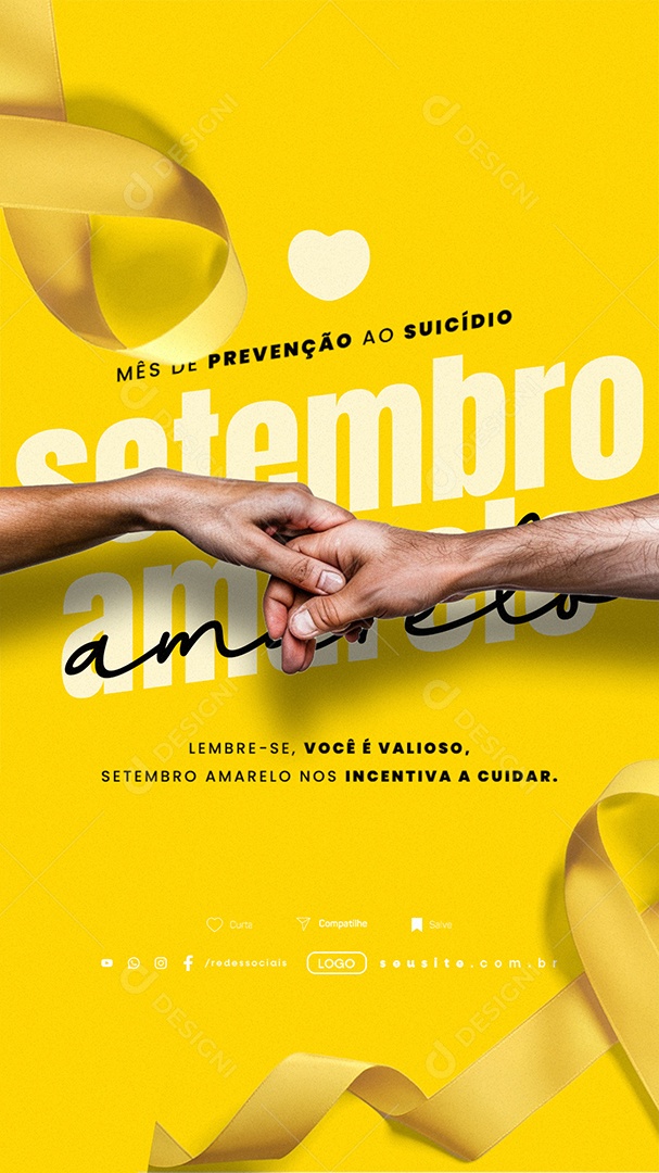 Story Setembro Amarelo Mês de Prevenção ao Suicídio Social Media PSD Editável