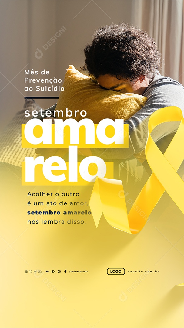 Story Setembro Amarelo Mês de Prevenção ao Suicídio Social Media PSD Editável
