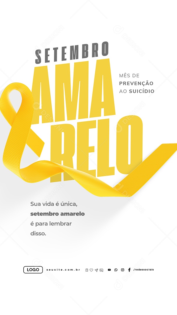 Story Setembro Amarelo Mês de Prevenção ao Suicídio Social Media PSD Editável