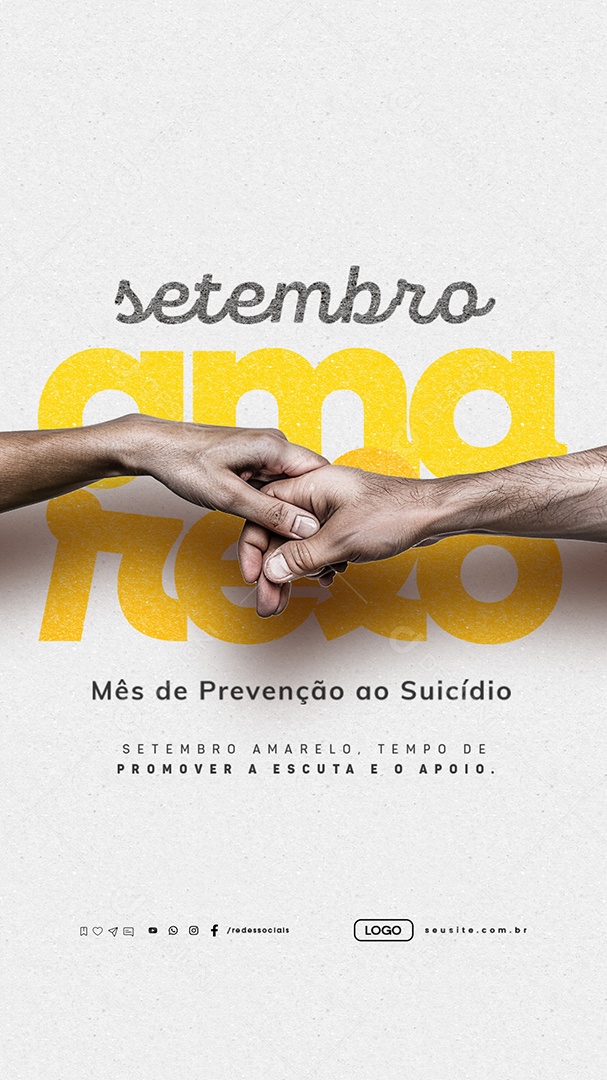 Story Setembro Amarelo Mês de Prevenção ao Suicídio Social Media PSD Editável
