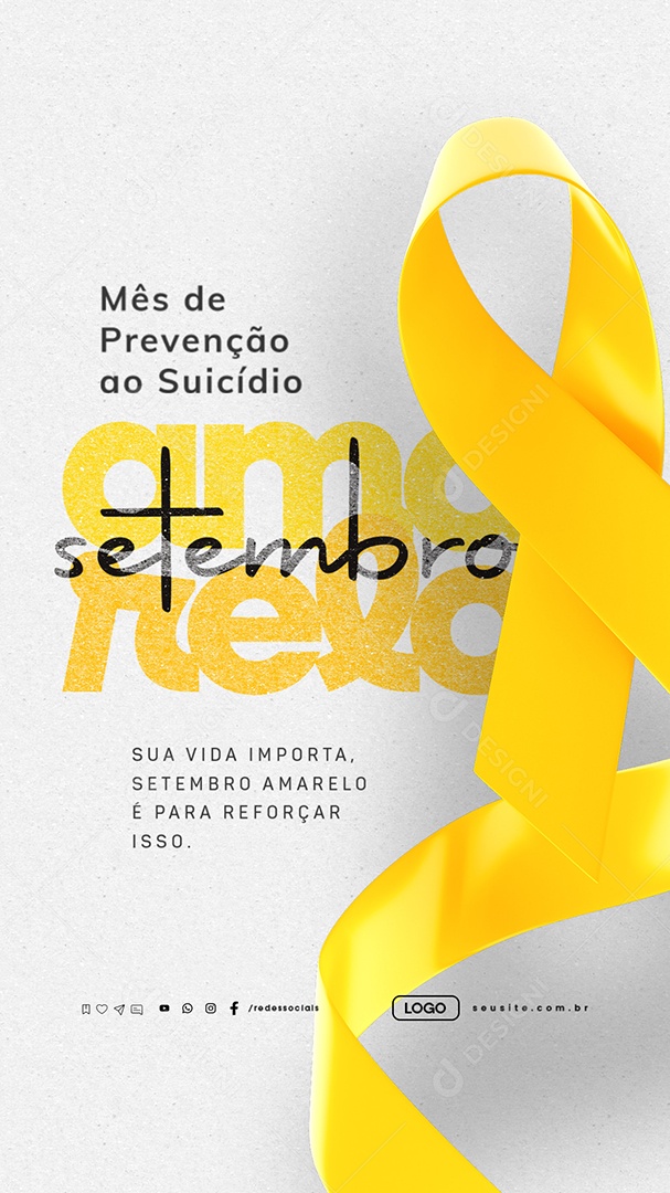 Story Setembro Amarelo Sua Vida Importa Social Media PSD Editável