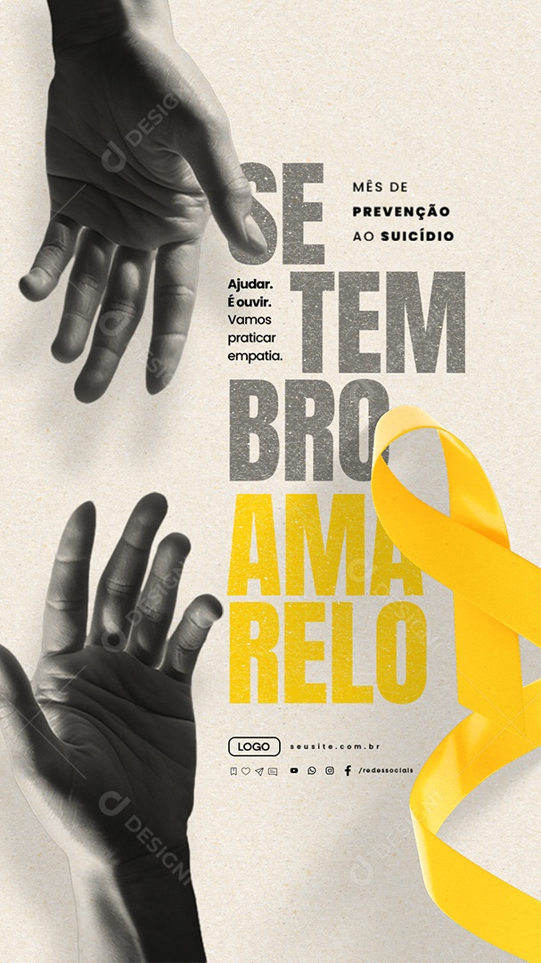 Story Setembro Amarelo Mês de Prevenção ao Suicídio Social Media PSD Editável