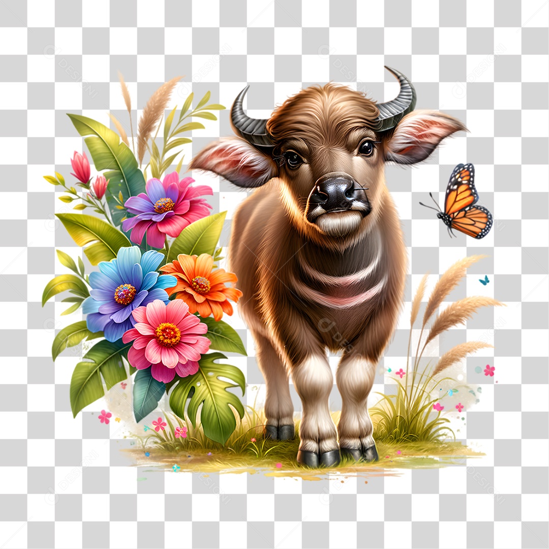 Bebê Fazenda Animal Plantas Flores PNG Transparente