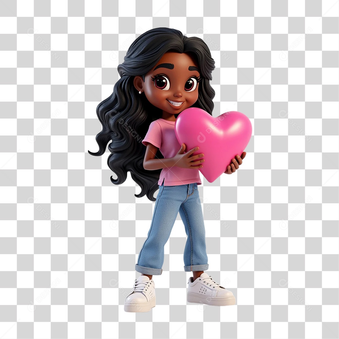 Personagem 3D Outubro Rosa Cartoon PNG Transparente