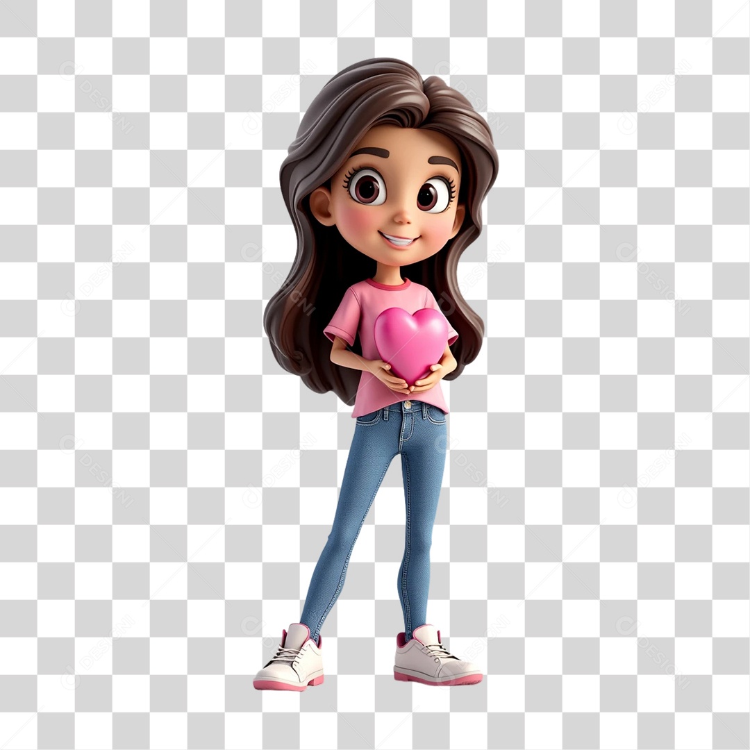 Personagem 3D Outubro Rosa Cartoon PNG Transparente