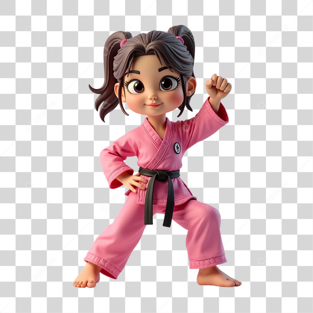 Personagem 3D Outubro Rosa Cartoon PNG Transparente