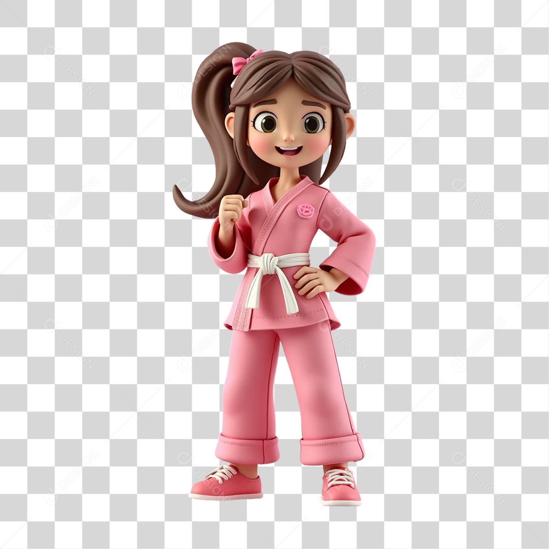 Personagem 3D Outubro Rosa Cartoon PNG Transparente