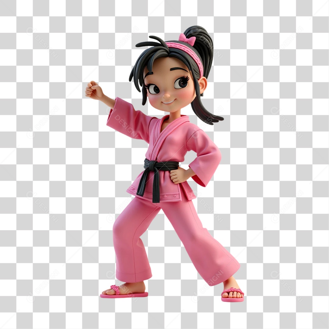 Personagem 3D Outubro Rosa Cartoon PNG Transparente