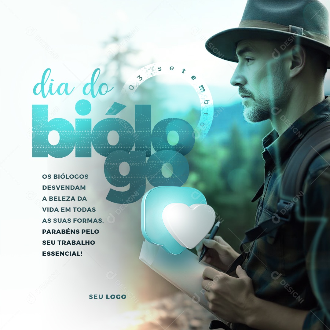 Dia Do Biólogo 03 de Setembro Social Media PSD Editável
