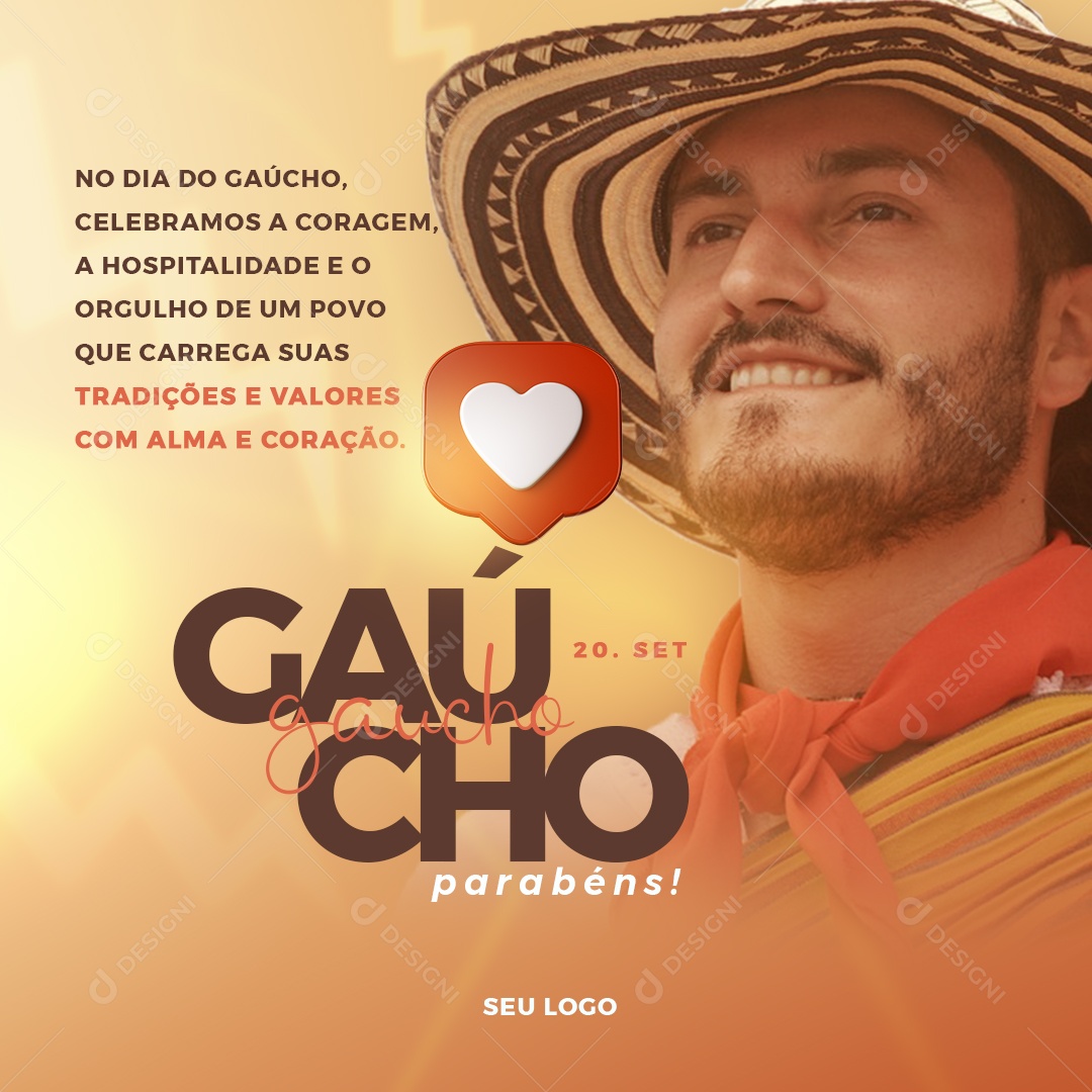 Dia do Gaúcho 20 de Setembro Social Media PSD Editável