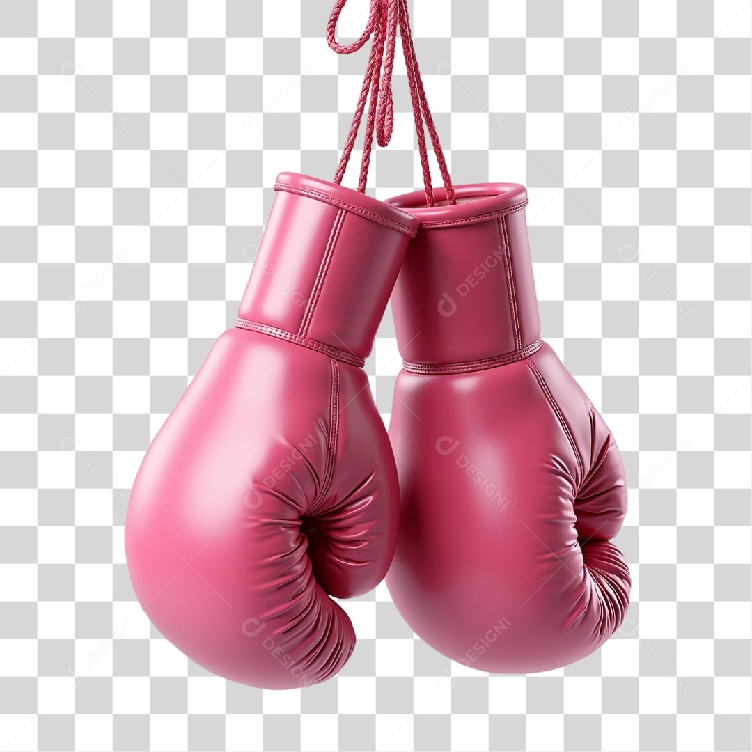 Elemento 3D Boxe Outubro Rosa PNG Transparente