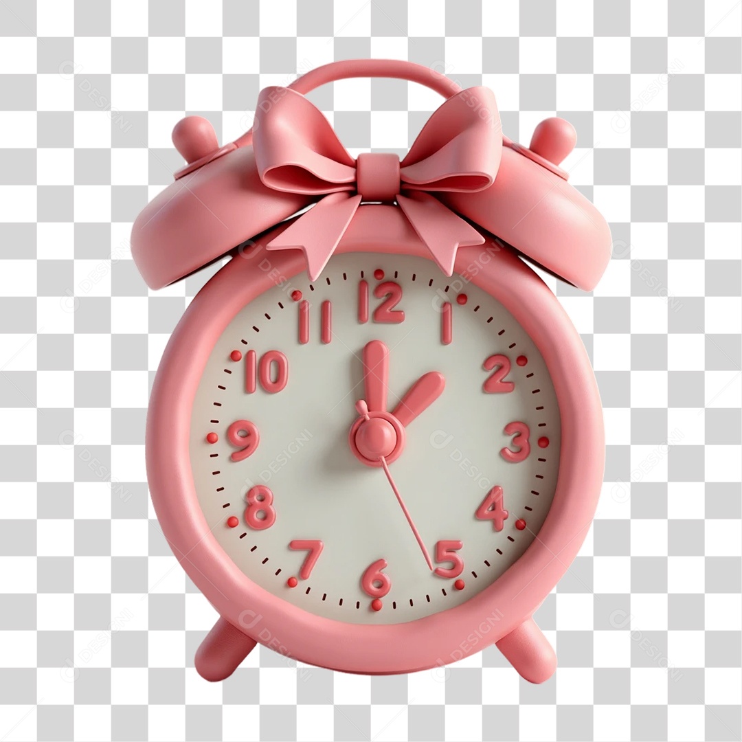 Elemento 3D Despertador Outubro Rosa PNG Transparente