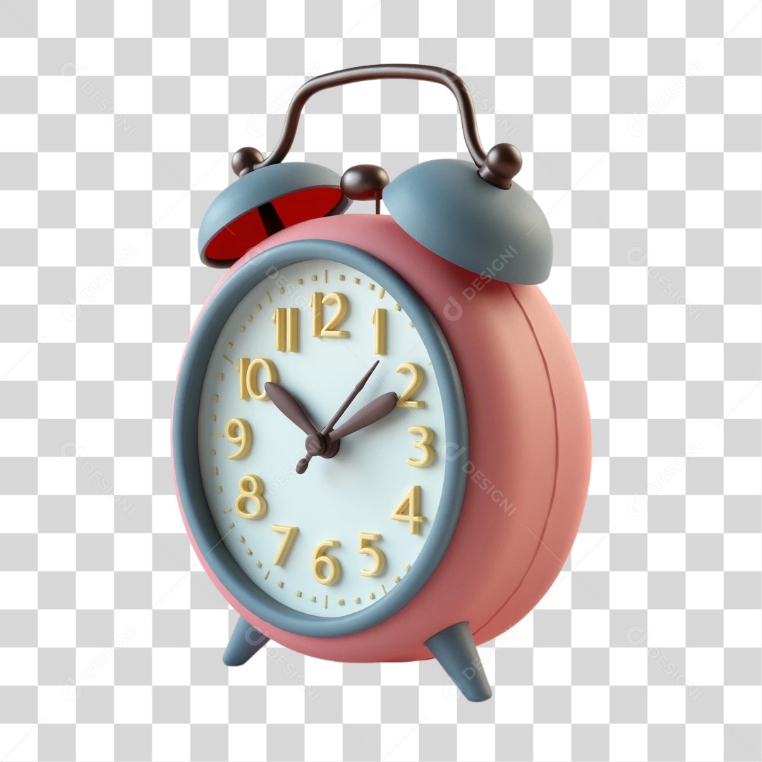 Elemento 3D Despertador Outubro Rosa PNG Transparente