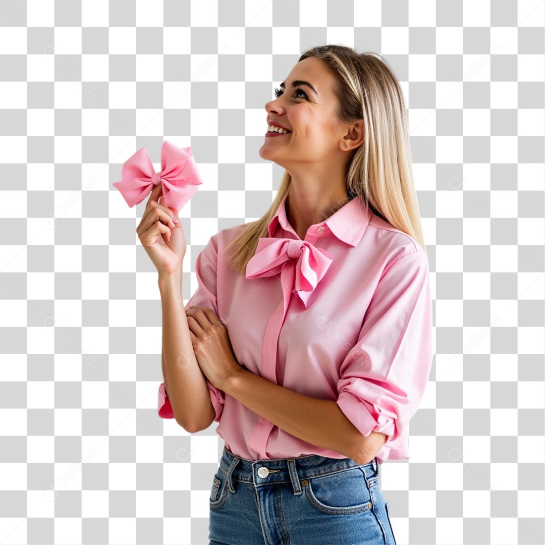 Mulheres Outubro Rosa PNG Transparente