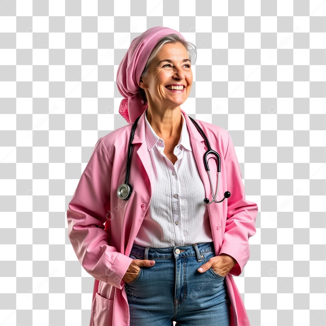 Mulheres Outubro Rosa PNG Transparente