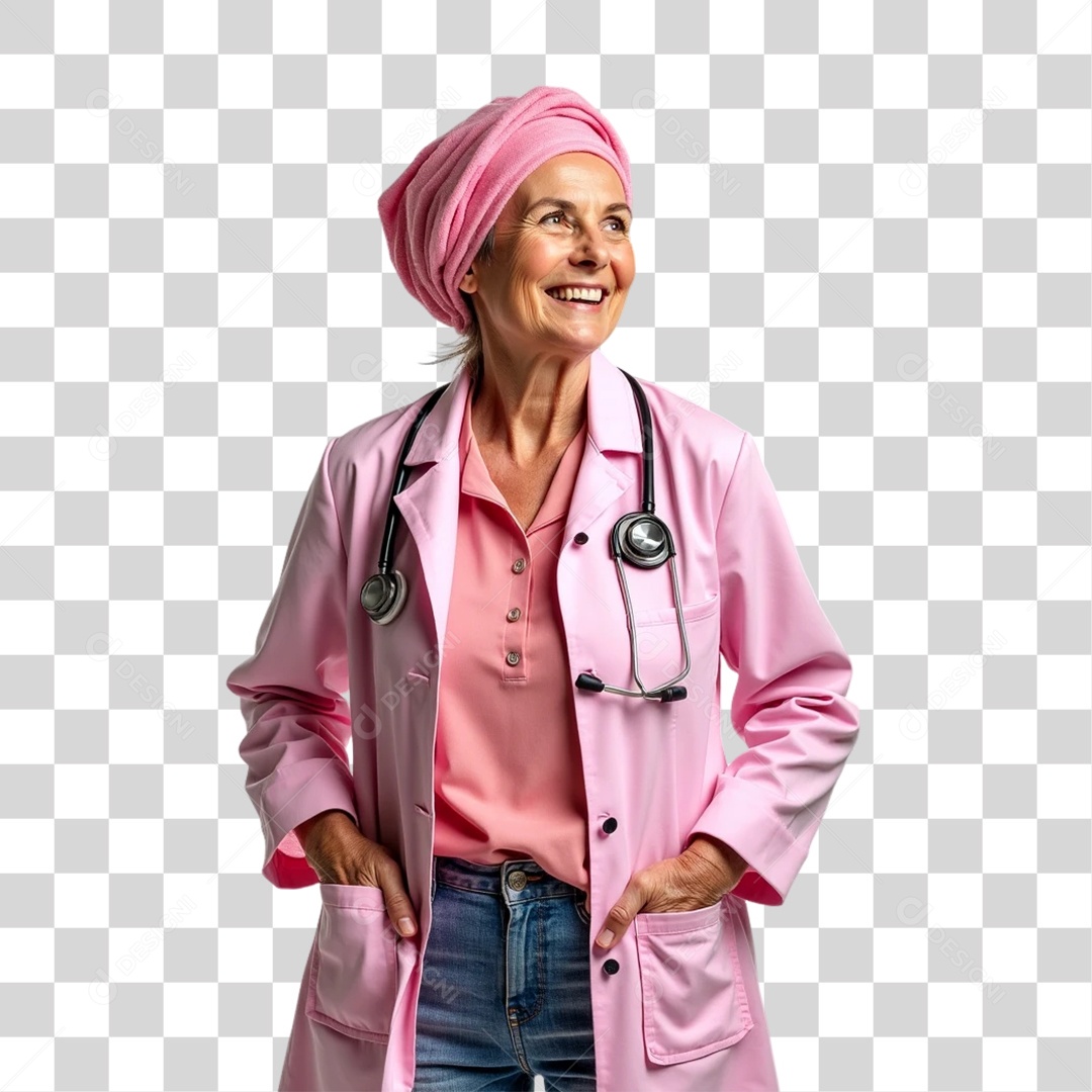 Mulheres Outubro Rosa PNG Transparente