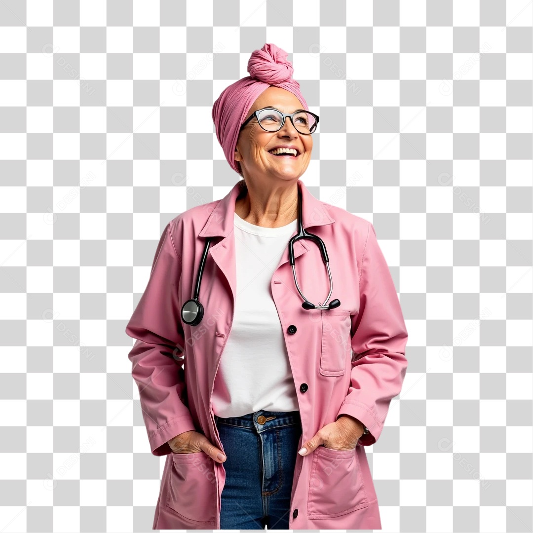 Mulheres Outubro Rosa PNG Transparente