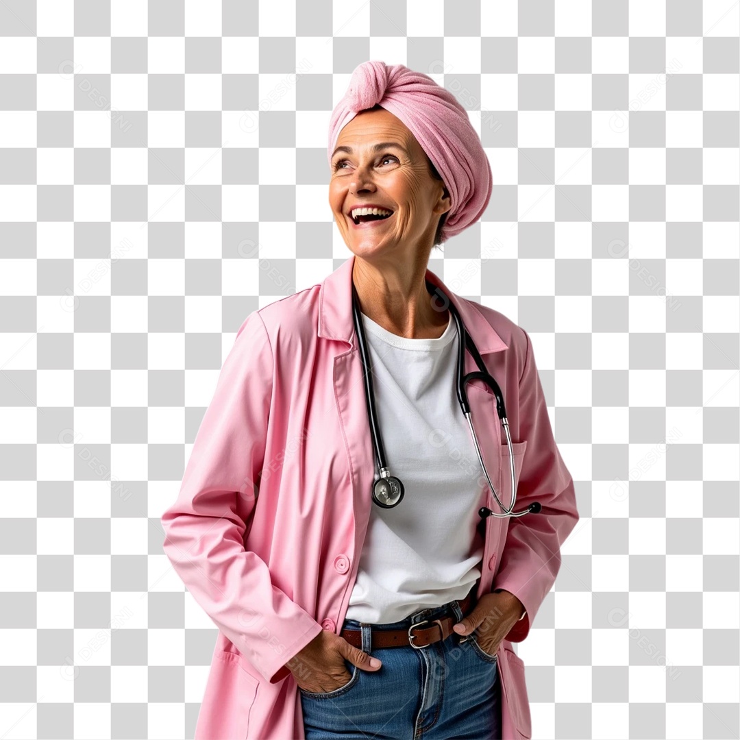 Mulheres Outubro Rosa PNG Transparente