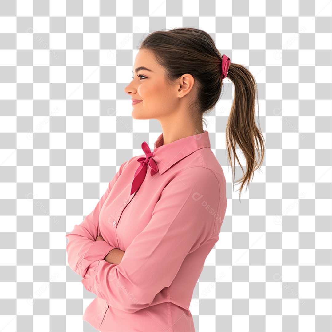 Mulheres Outubro Rosa PNG Transparente