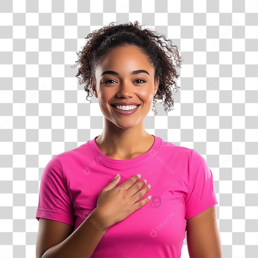 Mulheres Outubro Rosa PNG Transparente