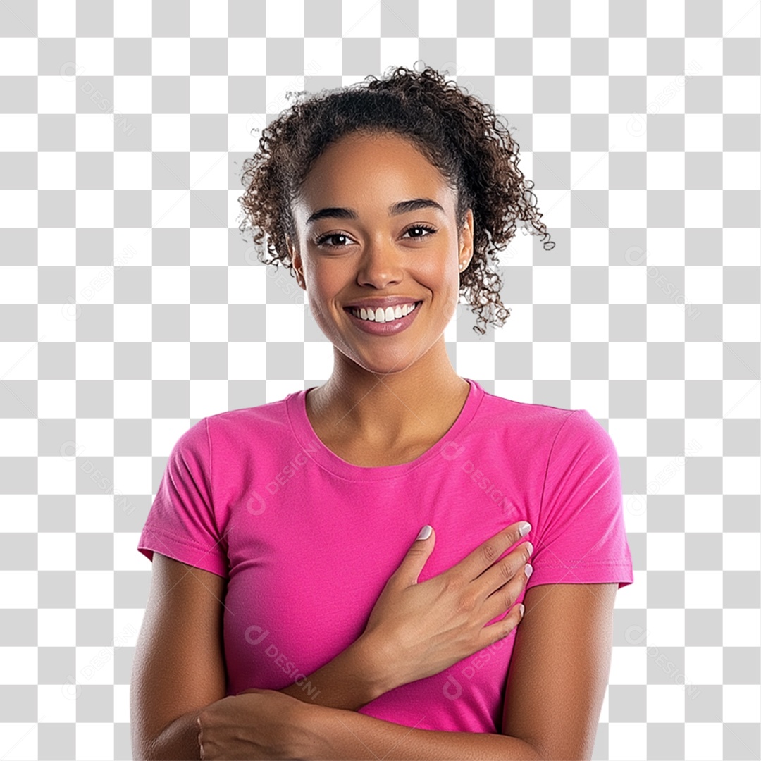 Mulheres Outubro Rosa PNG Transparente