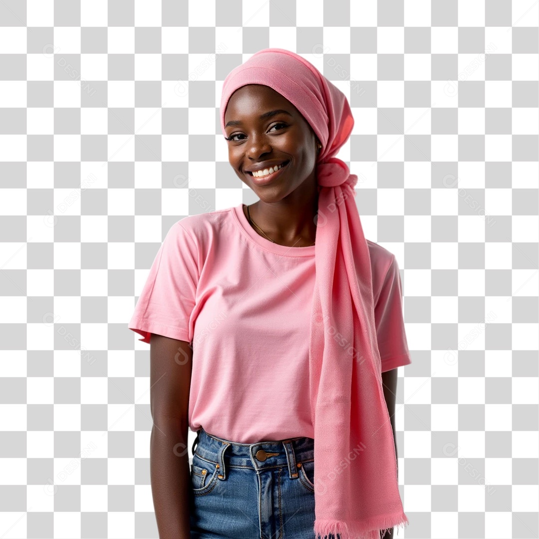 Mulheres Outubro Rosa PNG Transparente