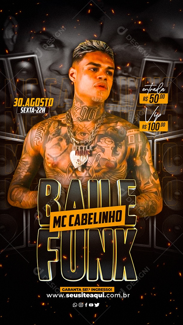 Story  Balada Funk Social Media PSD Editável