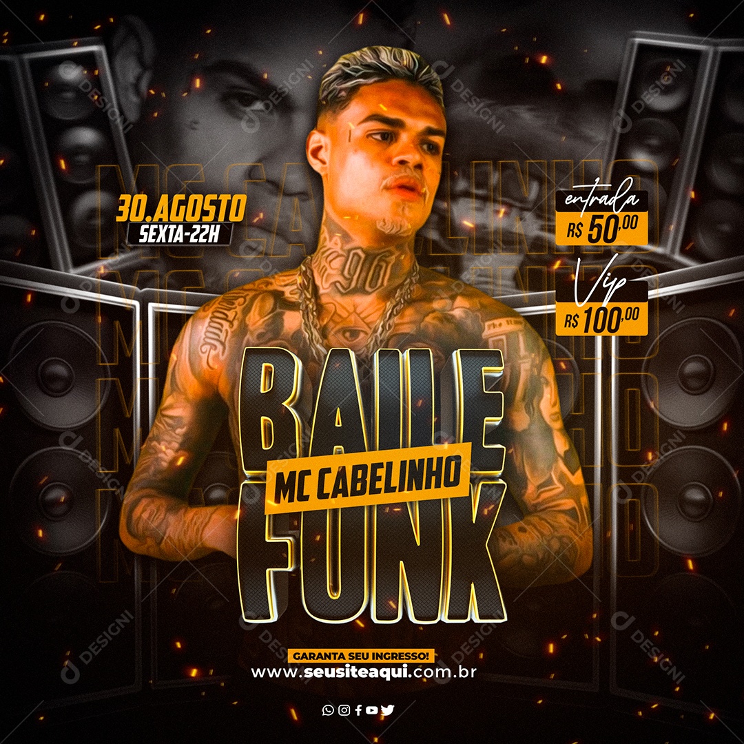 Balada Funk Social Media PSD Editável