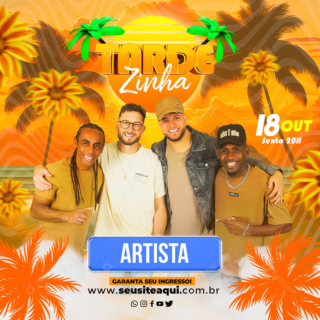 Banda Tardezinha Social Media PSD Editável