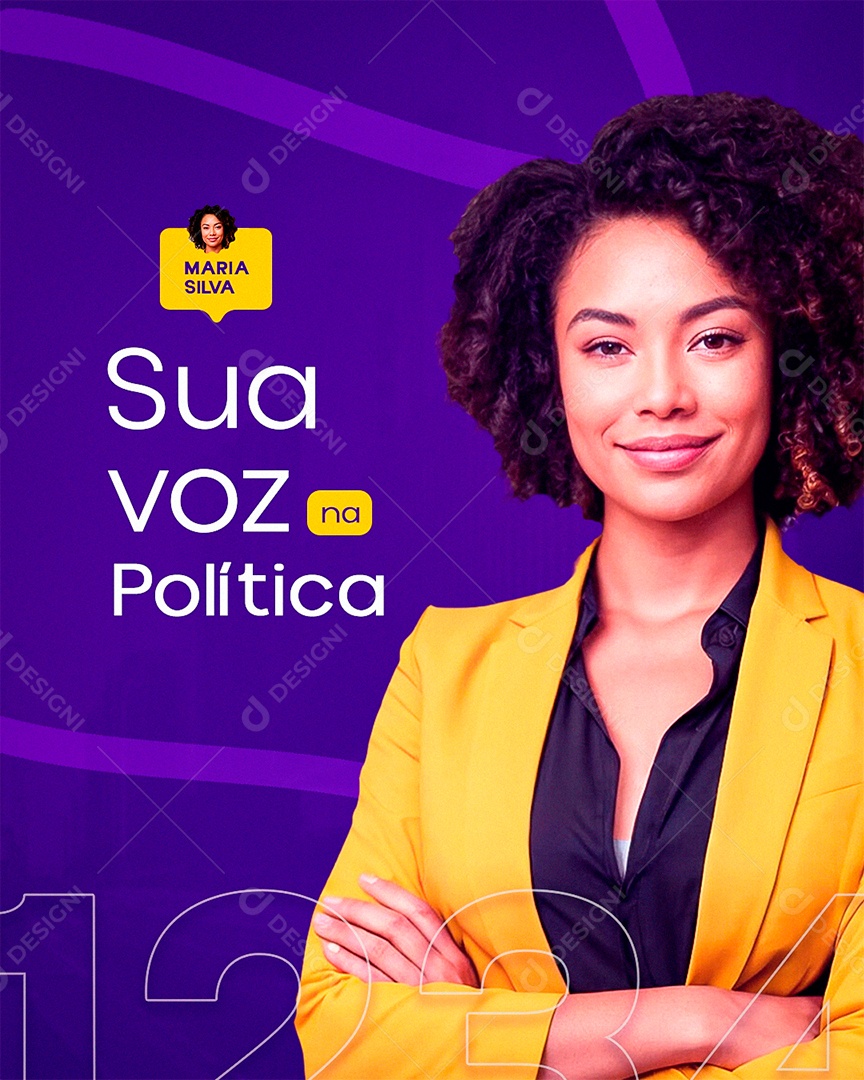Sua Voz Na Política Social Media PSD Editável