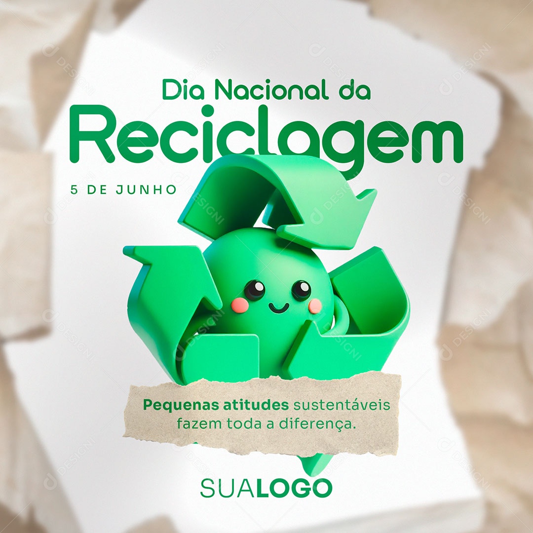 Dia Nacional da Reciclagem 05 de Junho Social Media PSD Editável