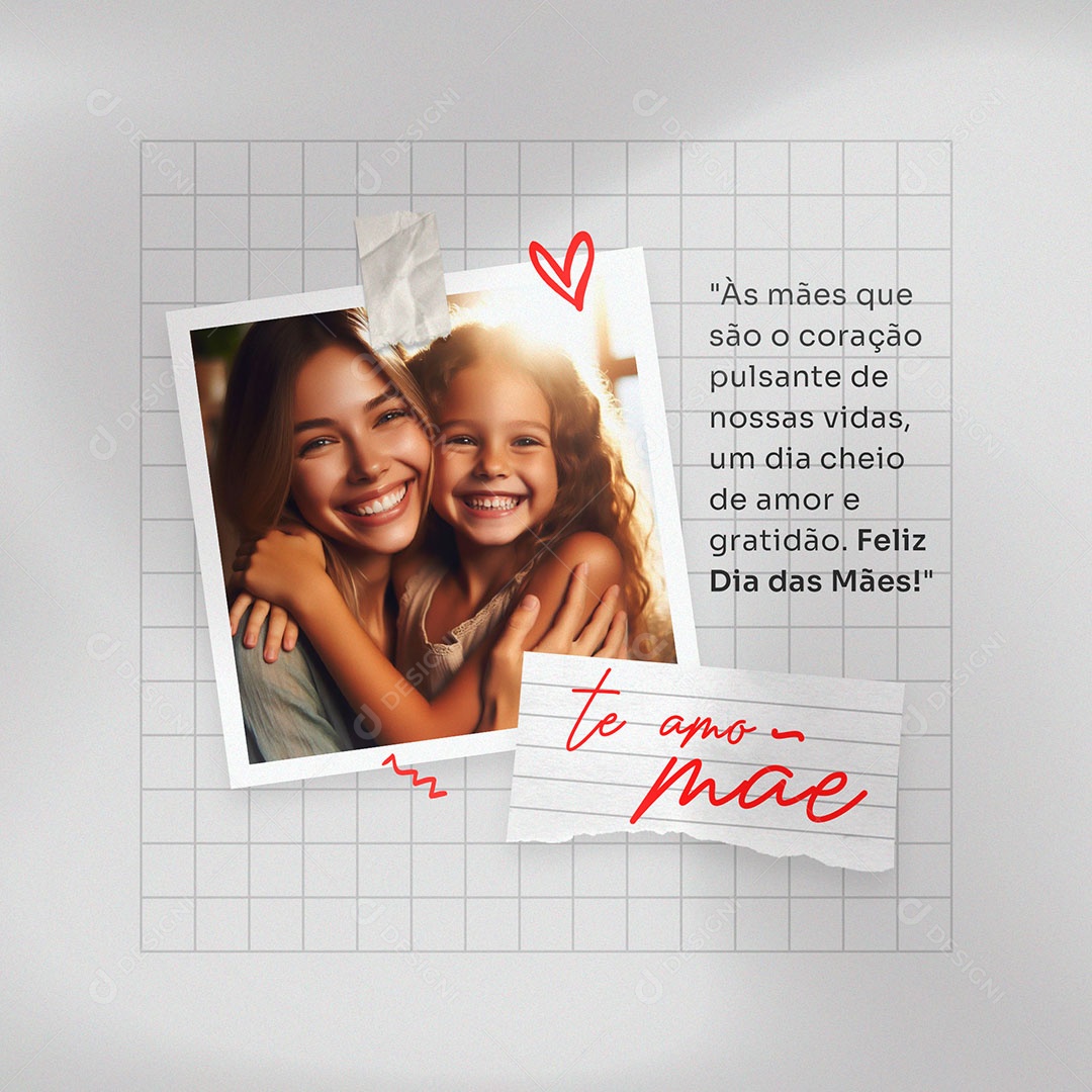 Dia das Mães 12 de Maio Te Amo Social Media PSD Editável