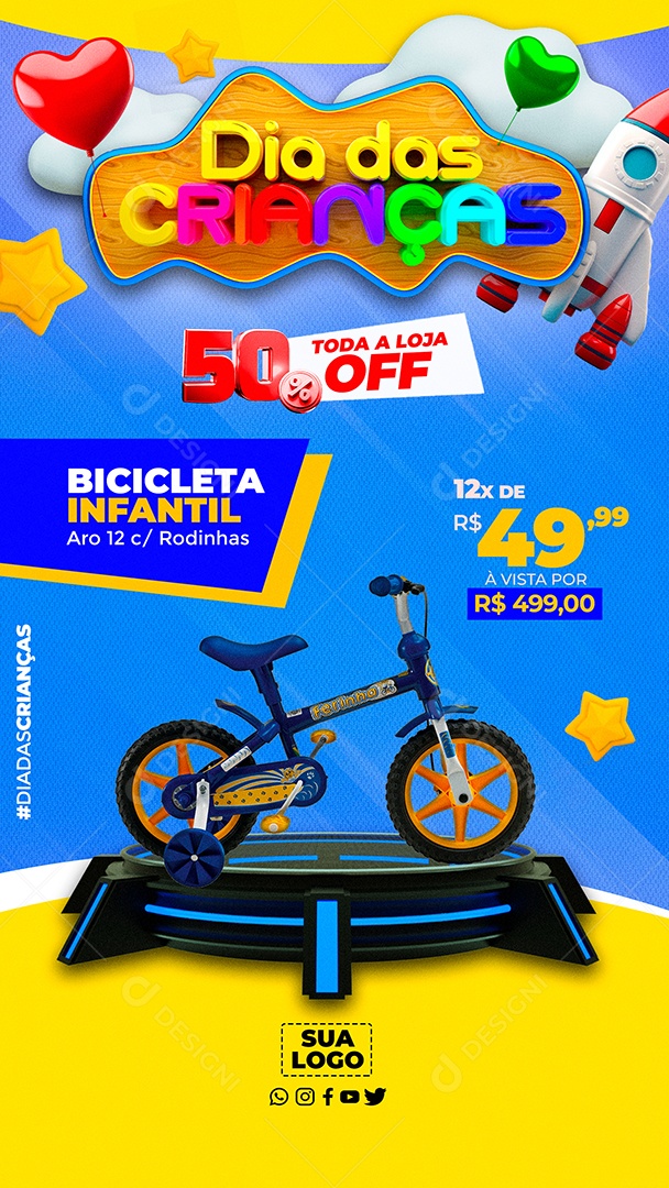 Story Loja de Brinquedos Dia das Crianças Social Media PSD Editável