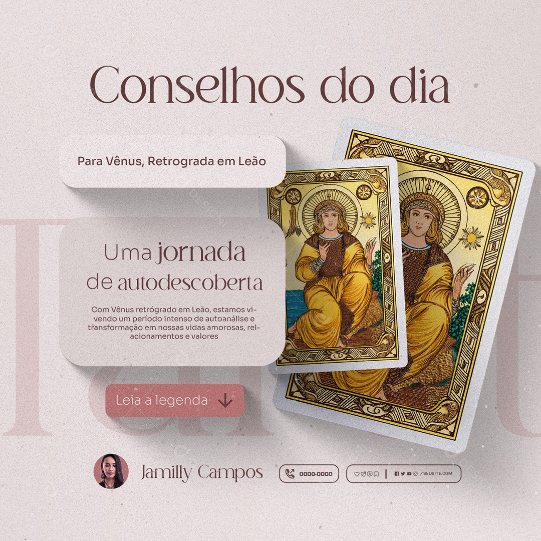 Taróloga Conselhos do Dia Social Media PSD Editável